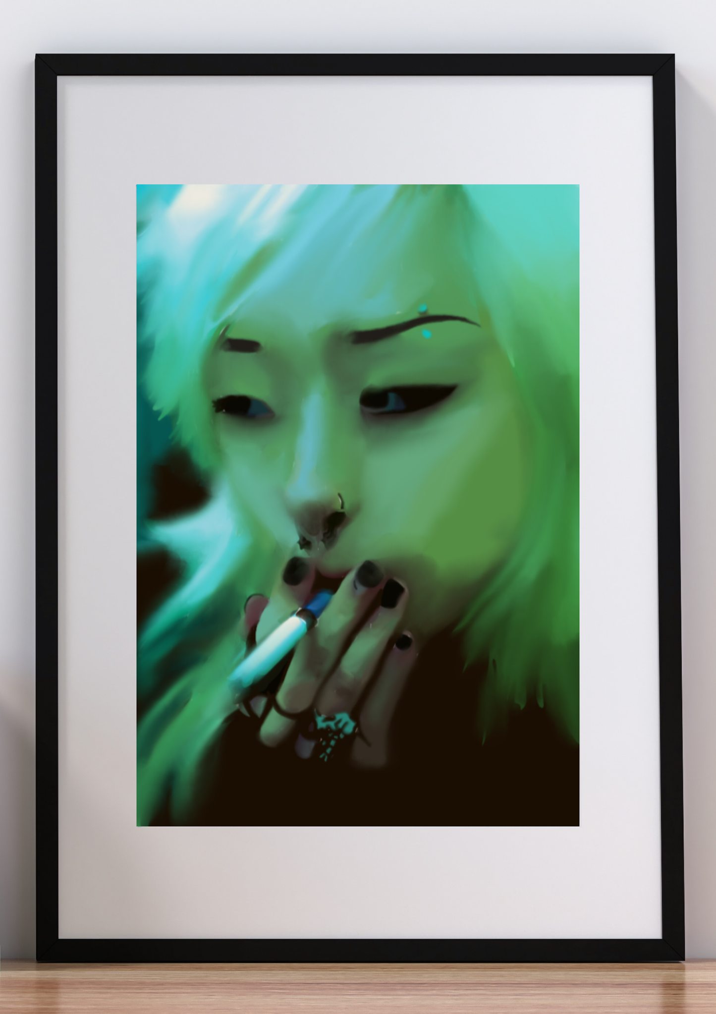 Smoking Girl Digital Art
