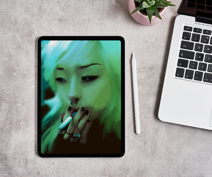 Smoking Girl Digital Art