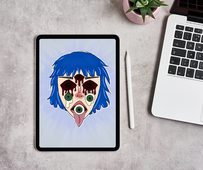 Blue Hair Digital Art
