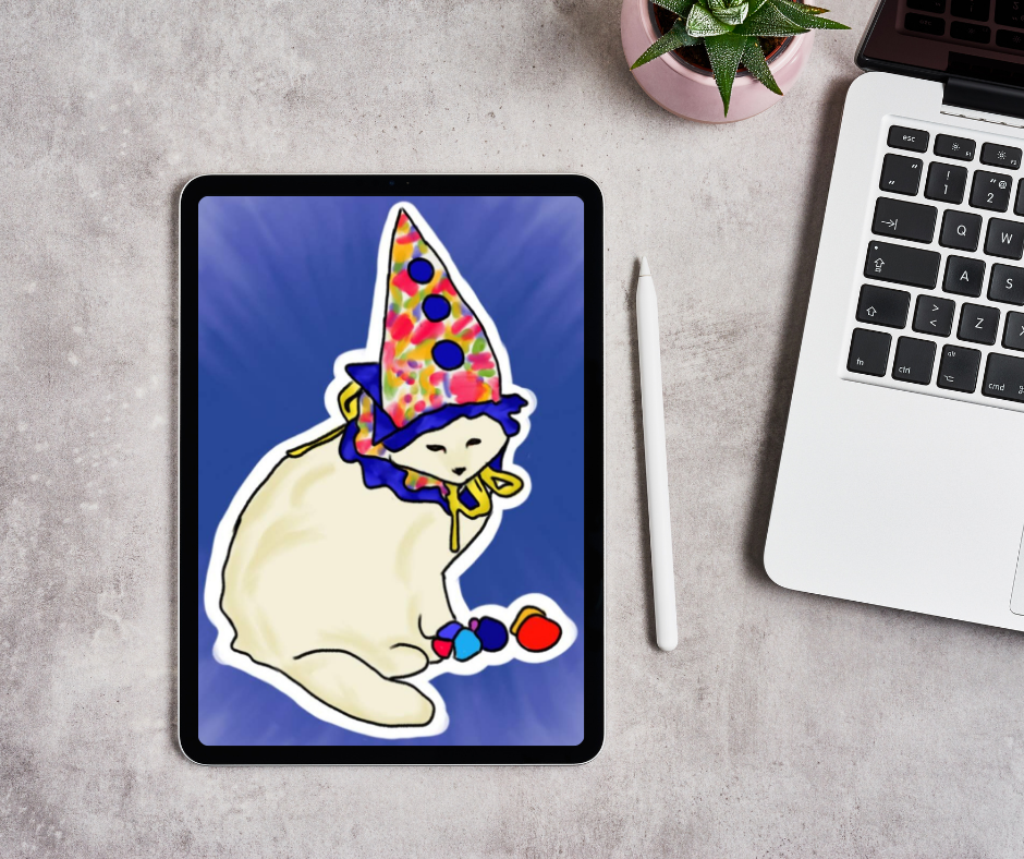 Clown Cat Digital Art