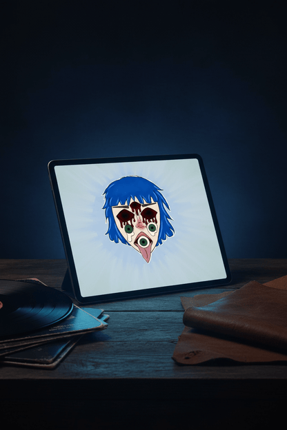 Blue Hair Digital Art - maidenless3