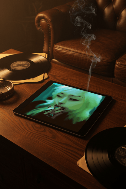 Smoking Girl Digital Art - maidenless3