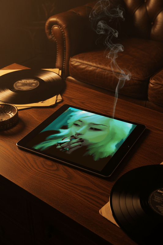 Smoking Girl Digital Art - maidenless3