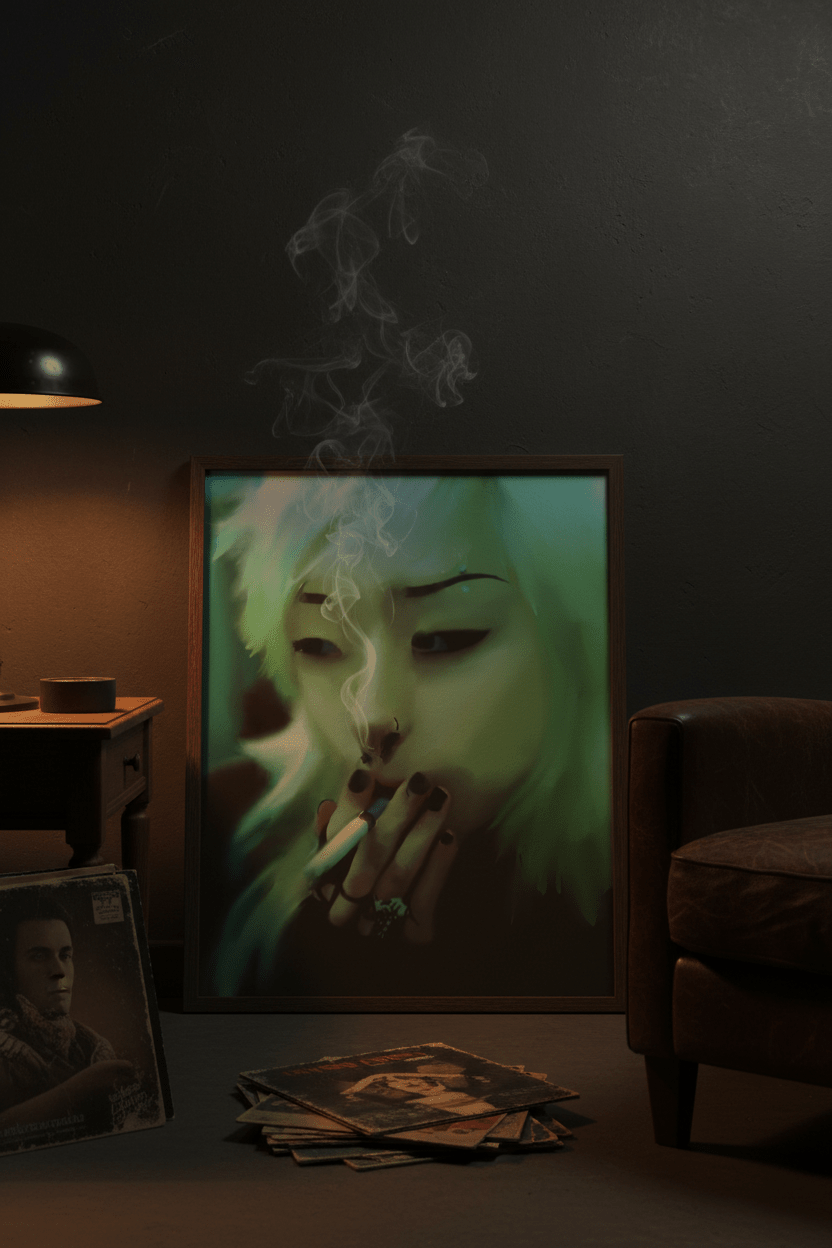Smoking Girl Poster - maidenless3